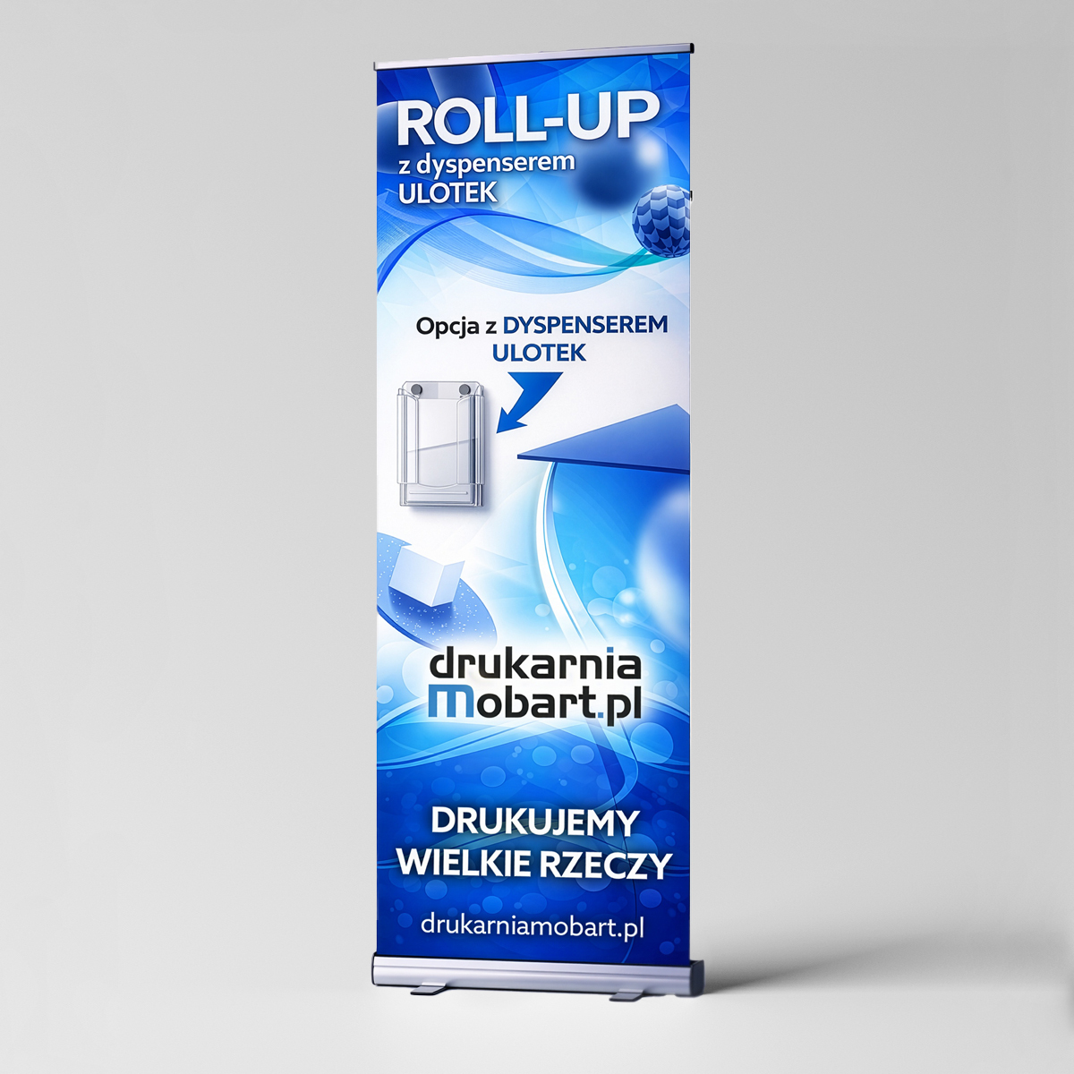 Roll-up z kieszenią na ulotki